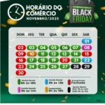 CONFIRA O CALENDÁRIO COM OS HORÁRIOS DO COMÉRCIO DE DRACENA PARA O MÊS DE NOVEMBRO.
